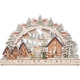 Myflair Möbel & Accessoires LED Schwibbogen Weihnachtsdeko (1-tlg), aus Holz, mit LED Beleuchtung, Höhe ca. 39 cm beige|braun