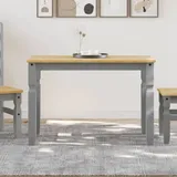vidaXL Esstisch Grau 112x60x75 cm Massivholz Kiefer