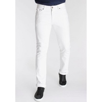 DELMAO Stretch-Jeans »"Reed"«, gerader Beinschnitt, Used-Look-Waschung, niedrige Leibhöhe, weiß