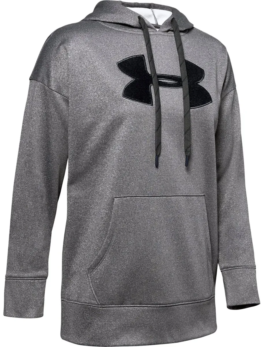 Damen Hoodie Under Armour  Synthetic Fleece Chenille Logo PO Hooodie grey XS - grau