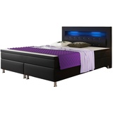 Inter Handels Boxspringbett Monaco 180x200 cm Schwarz