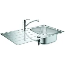 Grohe Eurosmart Set Küchenspüle und Küchenarmatur - edelstahl