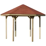 Weka Pavillon 656 Gr.1, inkl. roten Dachschindeln, 19 mm Massivholzdach