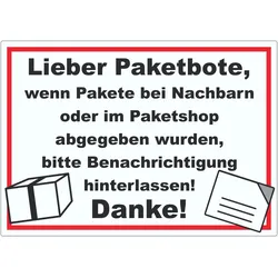 Wenn Pakete abgegeben Aufkleber A5 (148x210mm)
