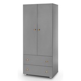 Feldmann-Wohnen Drehtürenschrank Pauline (1-St) 80cm graphit kiefer grau