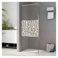 vidaXL Duschwand für Begehbare Dusche ESG-Glas Steindesign 80x195 cm