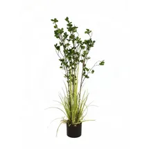 Europalms Immergrünstrauch mit Gras, Kunstpflanze, 120 cm