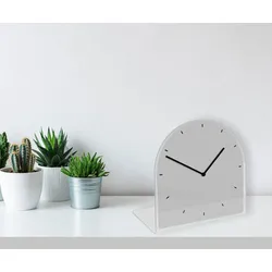 Tischuhr QUEENCE "Helene", silber (silberfarben), Tischuhren, Tisch, Uhr, modern, geräuschlos