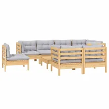 vidaXL Garten-Lounge-Set 9-tlg. grau Kiefer