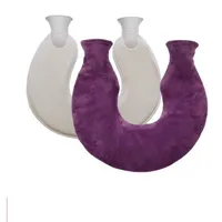 Fivejoy Nacken-Wärmflasche Nackenwärmflasche mit Deckel,weicher Strickbezug, U-förmige Nacken- und Schulterwärmflasche lila