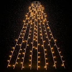 VOSS.garden LED-Baummantel, Weihnachtsbaum-Überwurf-Lichterkette, 8 Stränge á 2m, 200 LEDs