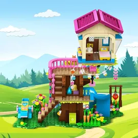 luxuskollektion Baumhaus-Bauspielzeug LED-Licht 618 Stück 3-stöckiges