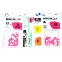 WINGBRUSH Interdentalbürste Starter Set + 2x Aufsätze - S GELB WINGBRUSH *
