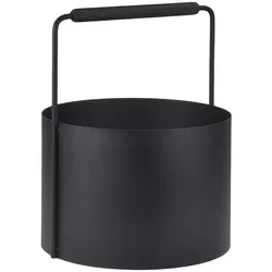 Blomus Holzkorb ASHI Kaminholzkorb Brennholzkorb Ø 35cm Metall mit Holzgriff