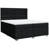 vidaXL Boxspringbett mit Matratze Schwarz 200x200 cm Stoff