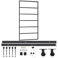 vidaXL Schiebetür mit Beschlag ESG-Glas & Aluminium 102x205 cm