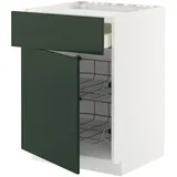 IKEA METOD / MAXIMERA Unterschr.f Kochf/Schubl./2Drkörbe weiß/Havstorp tiefgrün