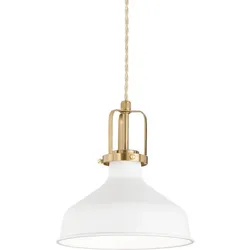 Ideal Lux Pendelleuchte ERIS-1, E27, Metall / Satingold-Details / Stoffkabel, Weiß IDEA-238104