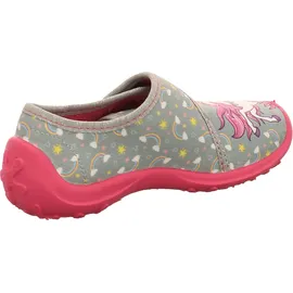 Fischer Markenschuh Hausschuhe Einhorn-Print Grau/Pink 28