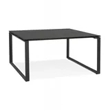 KADIMA DESIGN Schreibtischbank BAKUS SQUARE | Quadratischer Bankschreibtisch aus Holz und Metall | Multifunktionales Büromöbel für Besprechungen | Kadima Design