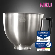Kitty Professional Profi-Rührschüssel Super Bowl kompatibel mit KitchenAid 4,3 und 4,8 Liter - BRUSHED Steel)