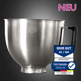 Kitty Professional Profi-Rührschüssel Super Bowl kompatibel mit KitchenAid 4,3 und 4,8 Liter - BRUSHED Steel)