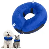 Nobleza - Aufblasbare Halskrause für Hunde & Katzen, Einstellbar Schutzkragen Hund, Bequem Schutzkragen mit Klettverschluss für Haustiere Katzen Hunde Nach Operation und Verletzungen (Blau, S)
