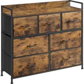 Songmics Kommode 98 x 85 x 28,5 cm Braun/Schwarz