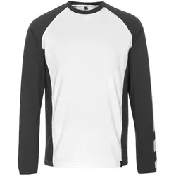 Langarmshirt "BIELEFELD" Unique - XXL - weiß/dunkelanthrazit