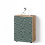 livinity Livinity® Midischrank Ronco, Grün/Goldkraft Eiche, 60 x 81 cm