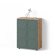 livinity Livinity® Midischrank Ronco, Grün/Goldkraft Eiche, 60 x 81 cm