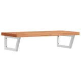 vidaXL Waschbeckenregal Wandmontage Stahl und Massivholz Buche - Braun