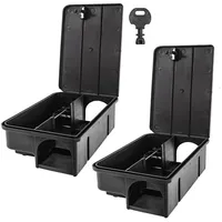 Petigi 2X Köderstation Ratten Mäuse Köderbox Mausfalle Rattenköderbox Box