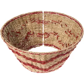 Beliani Weihnachtsbaumkragen HIVER Seegras Rot 51 cm