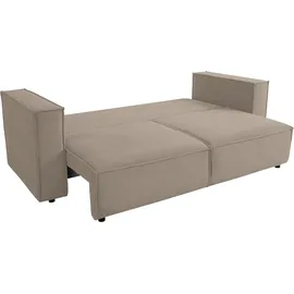 werk2 Schlafsofa WERK2 "Kansas Breite 252 cm, mit extragroßer Liegefläche 202x152 cm", beige, B:252cm H:76cm T:99cm, 90% Polyester, 10% Nylon, Sofas, Schlafsofa, Pflegeleichte Bezüge: aktuellen Cord- oder weichem Strukturstoff