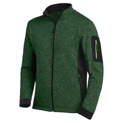 Strick Fleecejacke "CHRISTOPH" - M - grün/schwarz