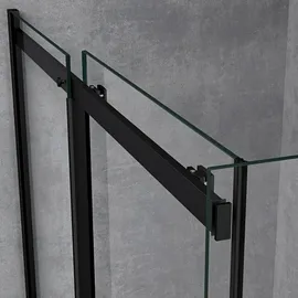doporro Eckdusche mit Schiebetür 80 x 100 cm schwarz Klarglas D648360641500