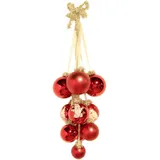 Krebs Glas Lauscha Weihnachtsornamente Kugelgehänge Rot 10-tlg. 27cm