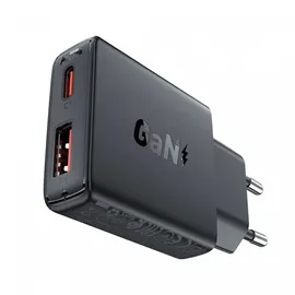 COFI 1453 Acefast A69 PD 30W GaN USB-A USB-C Wandladegerät – Schwarz