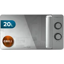 Cecotec Mikrowelle mit Grill Mikrowelle mit Grill Proclean 3160 Flatbed Mirror. 20 l, 700 W, 6 Stufen, 800 W Grill, Spiegel- und Metalldesign, mit 3DWave-Technologie für gleichmäßiges Garen und Gold