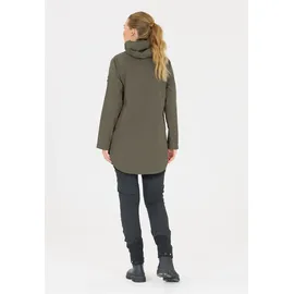 Weather Report Outdoorjacke WEATHER REPORT "Brittan", Damen, Gr. 40, schwarz (schwarz, grün), 90% Polyester, 10% Elasthan, unifarben, normal, ohne Ausschnitt, Jacken Outdoorjacke, im wetterfesten und wärmenden Design
