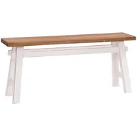 DESIGN DELIGHTS Sitzbank, Weiß, Holz, 118x53x28 cm, Esszimmer, Bänke,