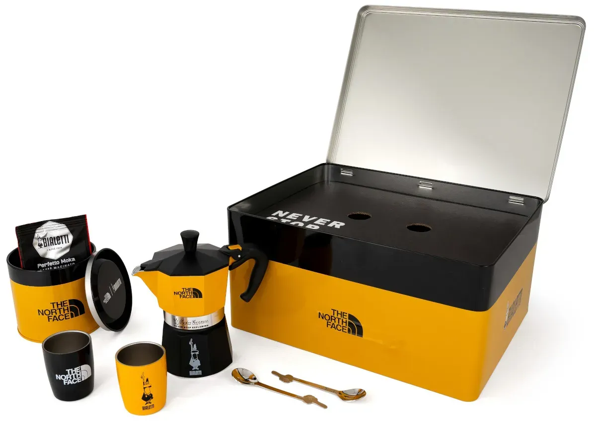 Bialetti The North Face Bialetti Kaffee-Set - Perfekt für Camping & Reisen 7-tei...