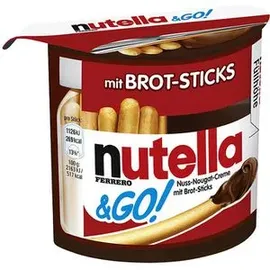 Ferrero nutella Schokocreme und Go, Einzelportion mit Brotsticks, 52g