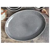Chic Antique Calais Tablett oval, H3,5/L36/B27 cm, kohle
