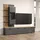 trendteam Wohnwand HOME AFFAIRE "Bajo", anthrazit, evoke eiche, B:240cm H:212cm T:40cm, Glas, Holzwerkstoff, Kunststoff, Kastenmöbel-Sets, Wohnwand, Set bestehend aus: 2x TV-Lowboards, 1x Hängevitrine