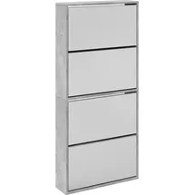 vidaXL Schuhschrank 63 x 134 x 17 cm grau / betongrau mit Spiegel