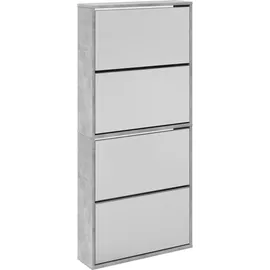 vidaXL Schuhschrank 63 x 134 x 17 cm grau / betongrau mit Spiegel