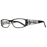 EYEBOGO Kaylee Strass Lesebrille für Damen, Damen Lesebrille, Frauen Lesebrillen (Schwarz, 4.00)