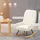 Homcom Schaukelstuhl mit Sherpa-Vlies Belastbarkeit 150 kg Creme,